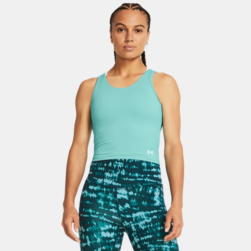 Damestanktop Under Armour Motion Radial Turquoise / Wit L